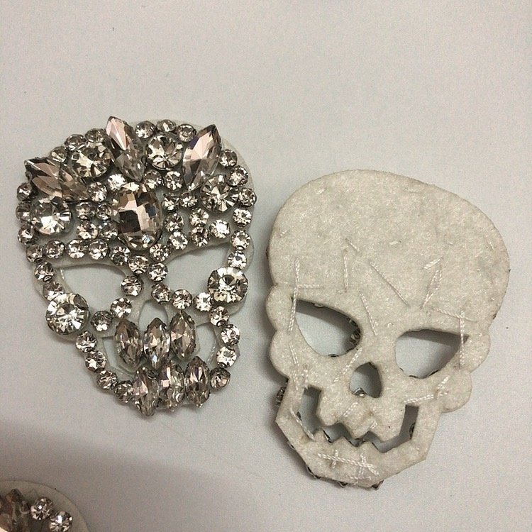 Exquisite carnival blue skull rhinestone patch decorations LT2354