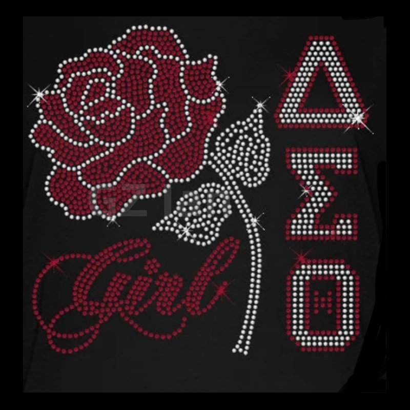 Flower Custom Rhinestone Transfers OES Sorority Hotfix Rhinestone Motif Crystal Rhinestone Iron On Transfer