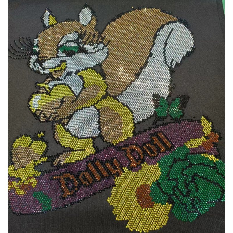 Custom Premium Quality Cartoon Bear Iron On Rhinestone Motif hot fix Rhinestone Sticker For Kids Garment