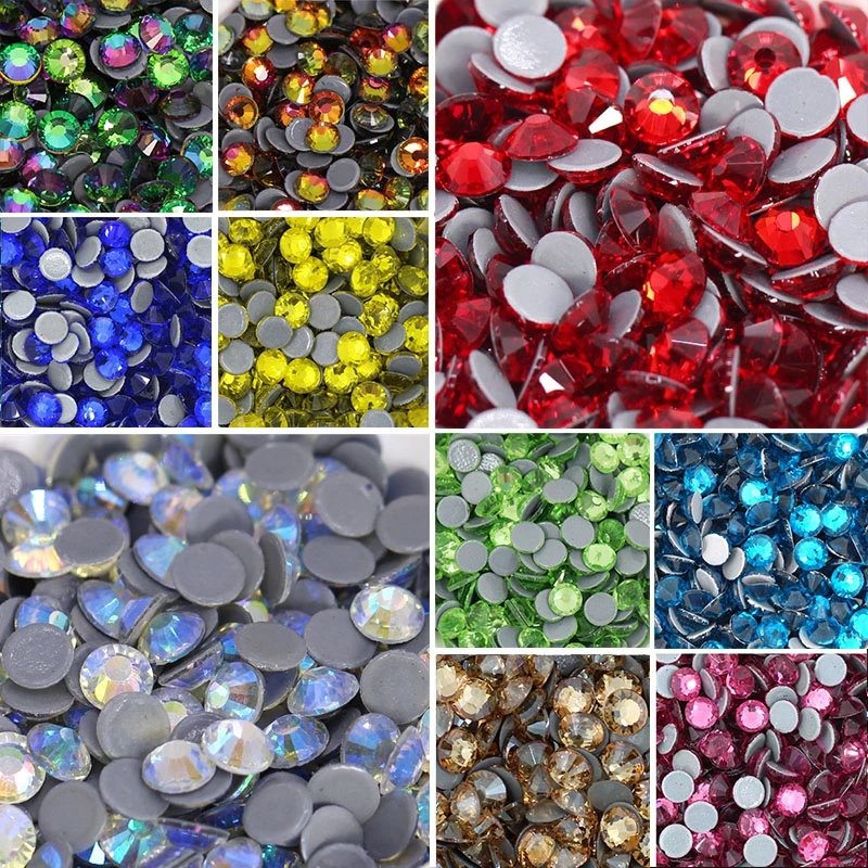 JC crystal JC wholesale crystal flat back rhinestone SS10 12 cut hot fix rhinestones bulk ab