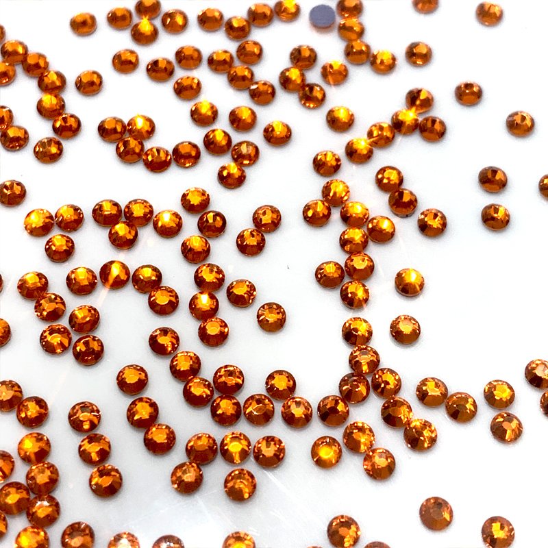 Factory direct sale bulk packaging ss10 orange tangerine sun flatback hot fix rhinestone bling bling crystals