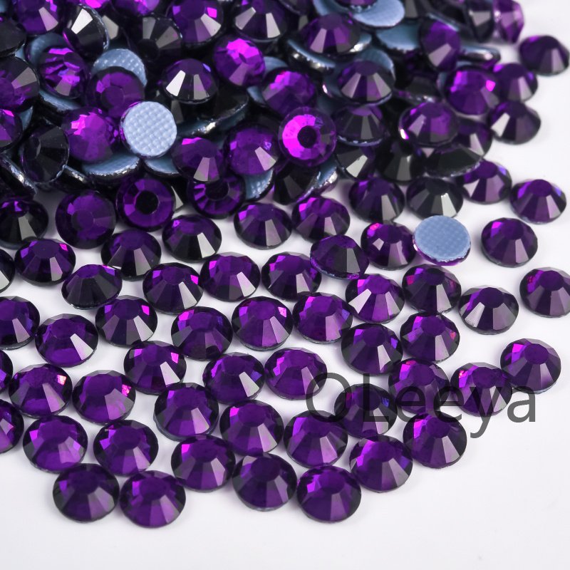 Oleeya Glass Same Cut Strong Glue on Hot Fix Rhinestones Crystal Strass Hot Transfer Heat Rhinestone for Decal film Bows Clothes