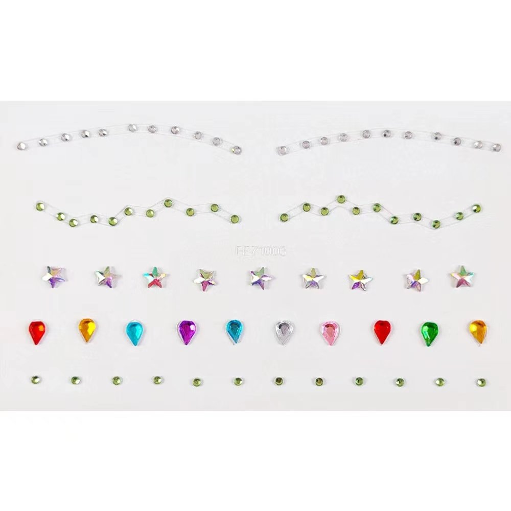 Self-Adhesive Face Jewels Gems Eye Stickers Face Diamonds Rhinestones for Makeup