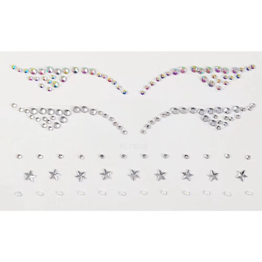 Self-Adhesive Face Jewels Gems Eye Stickers Face Diamonds Rhinestones for Makeup