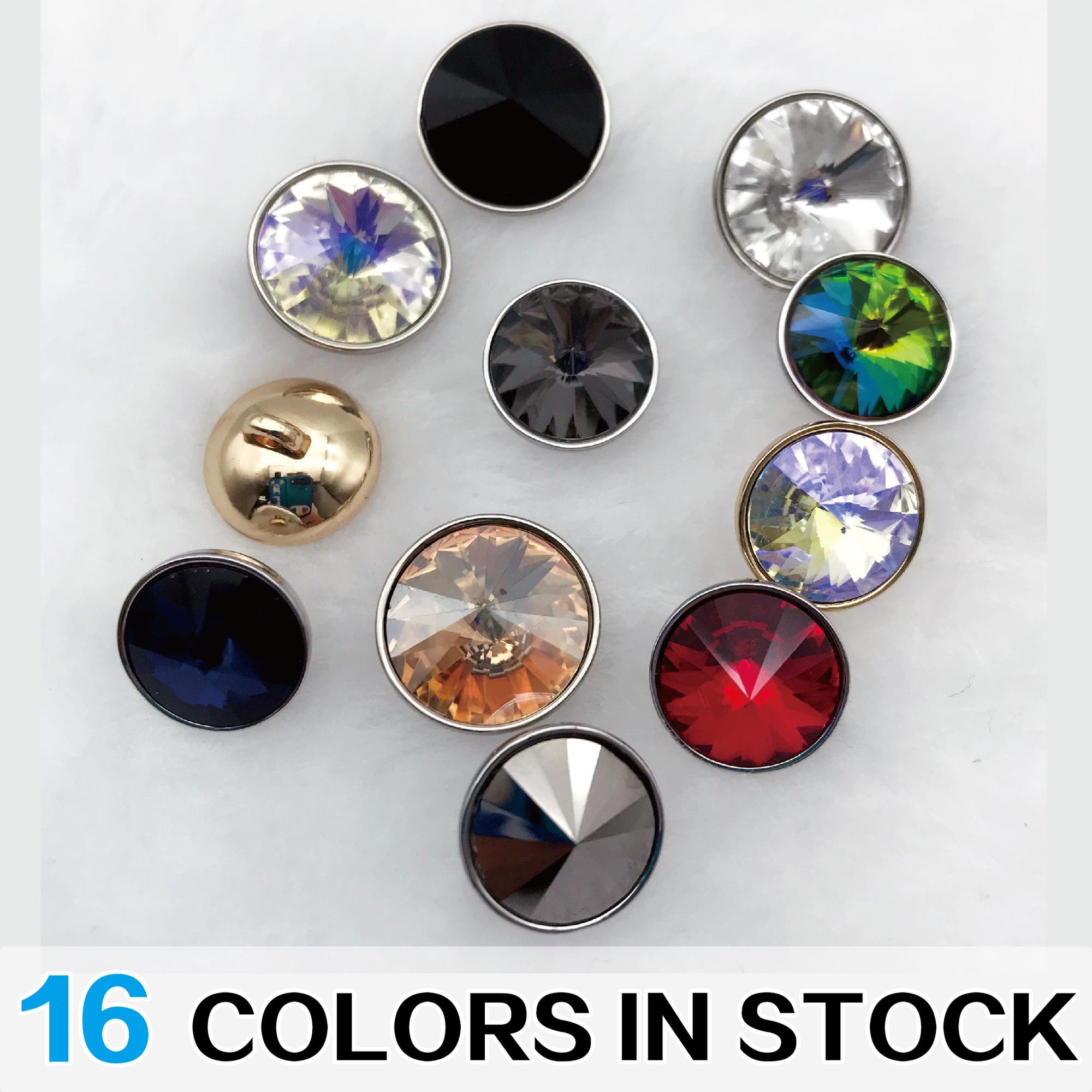 13.3mm diamond sharp shape rhinestone buttons with metal setting