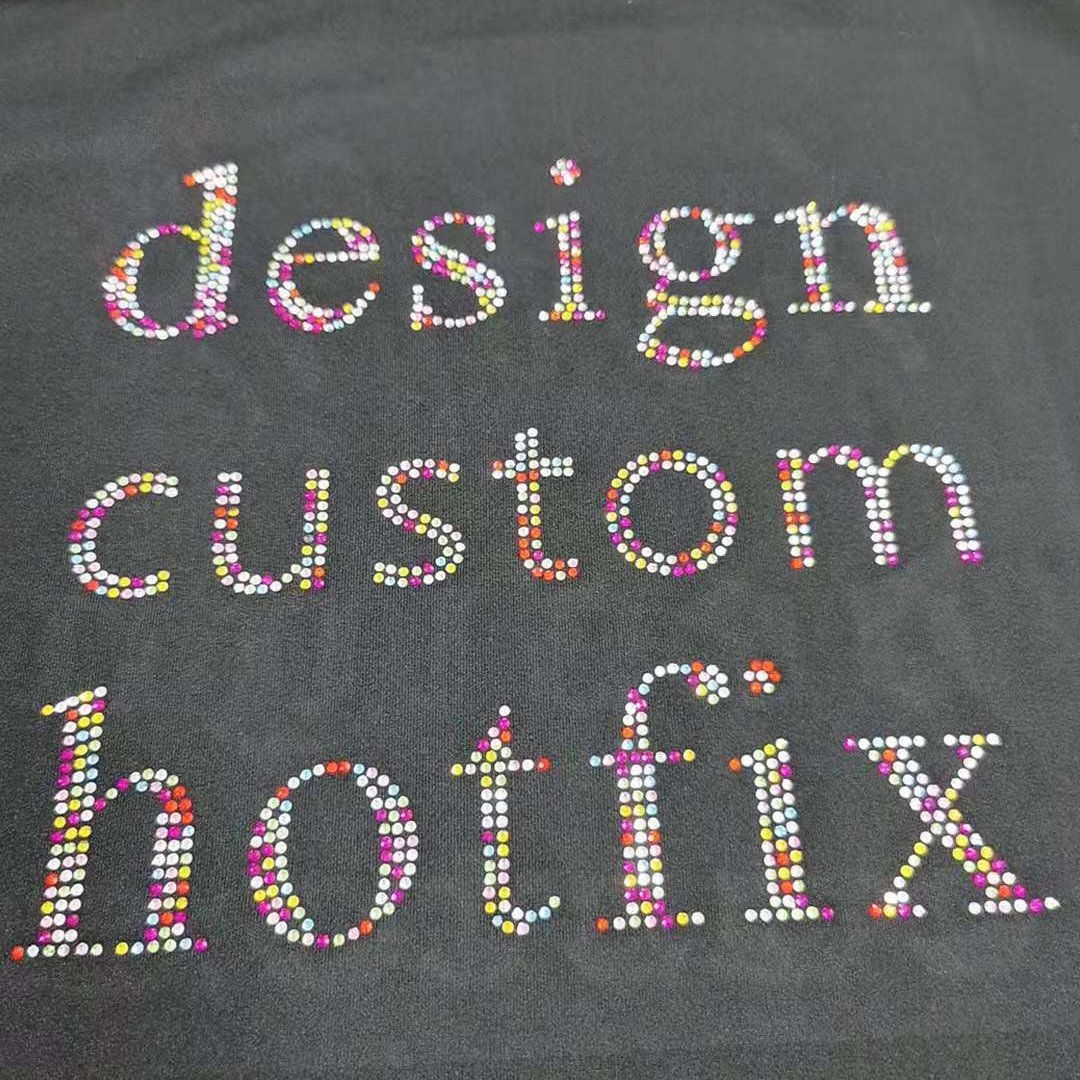 Bling Crystal ab Stones Custom Motif Rhinestones Iron on Transfer for Garment Accessories