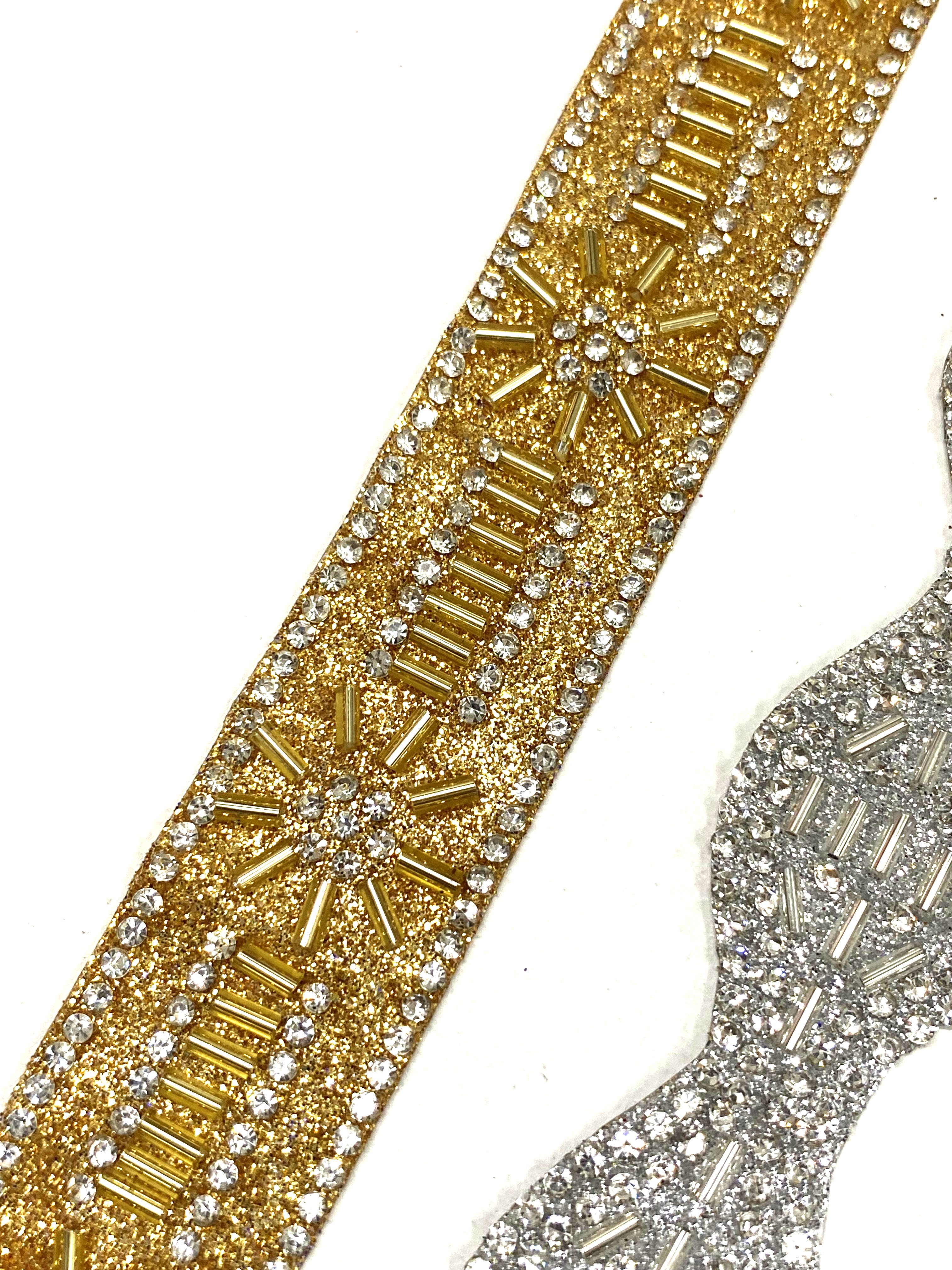 African Color Rhinestone Brads Crystal Indian Lace Trim Hot Fix Ribbon Supplier Use In Garments And Dress Deals In Wholesale