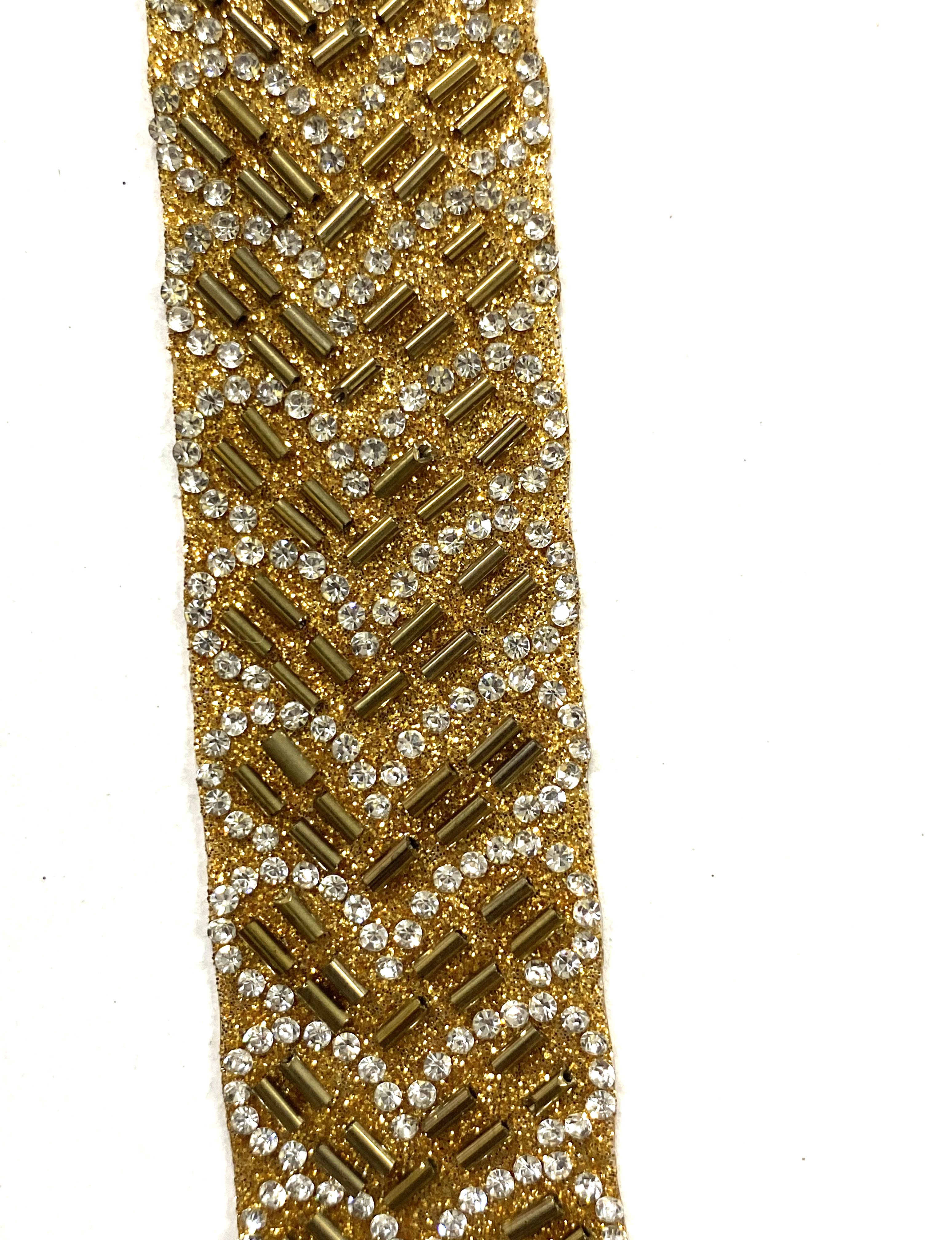 African Color Rhinestone Brads Crystal Indian Lace Trim Hot Fix Ribbon Supplier Use In Garments And Dress Deals In Wholesale