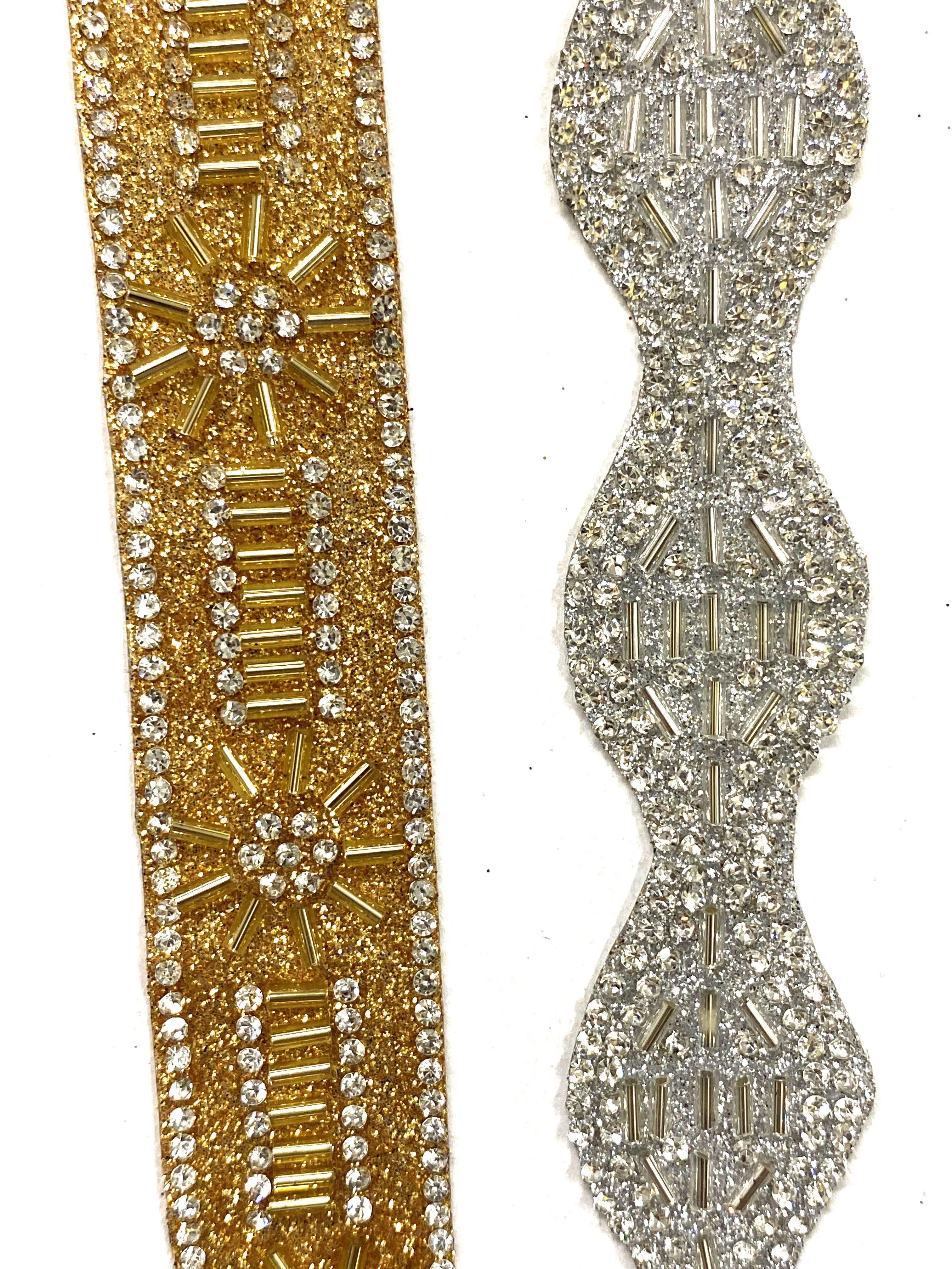 African Color Rhinestone Brads Crystal Indian Lace Trim Hot Fix Ribbon Supplier Use In Garments And Dress Deals In Wholesale