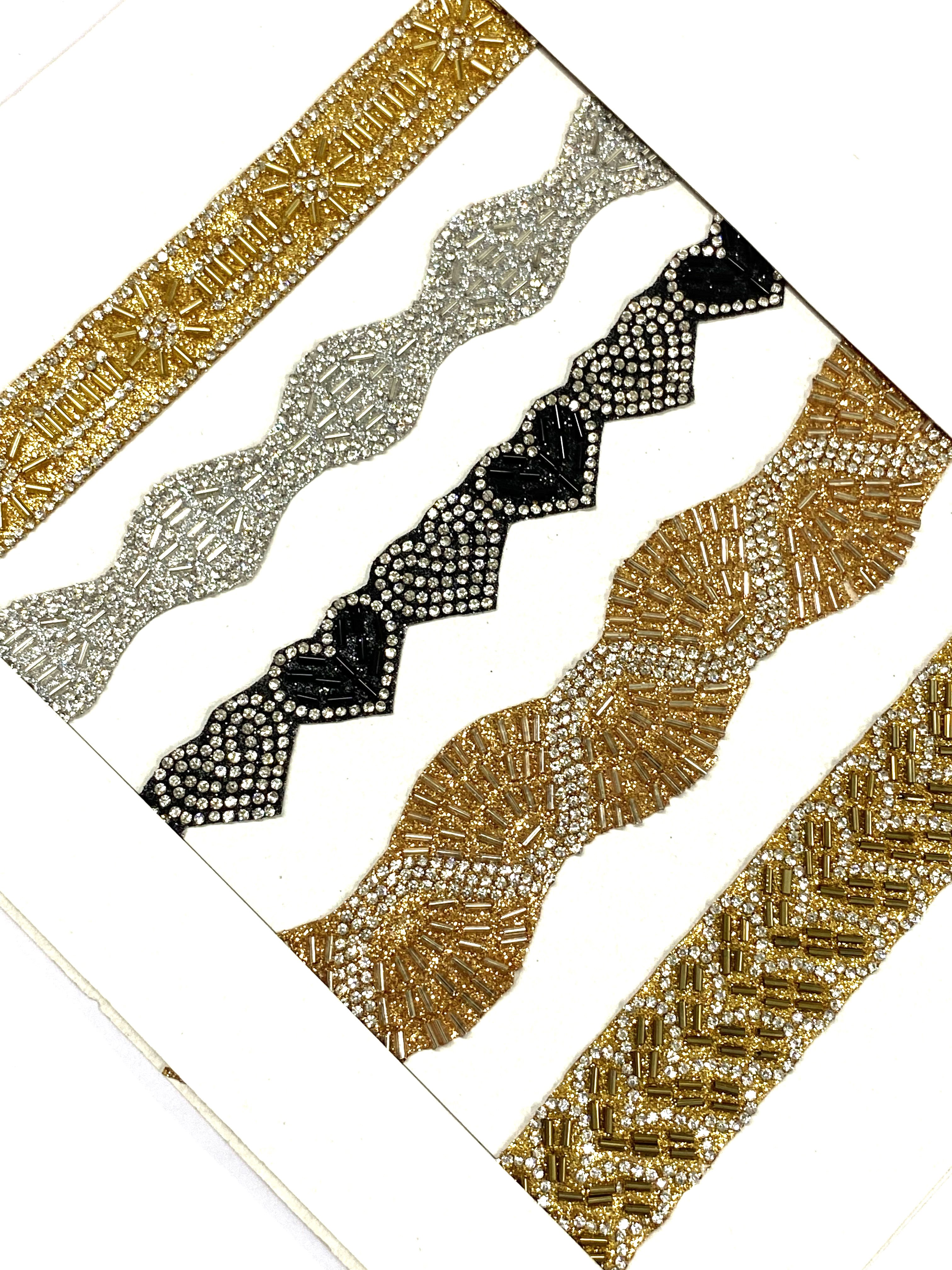 African Color Rhinestone Brads Crystal Indian Lace Trim Hot Fix Ribbon Supplier Use In Garments And Dress Deals In Wholesale