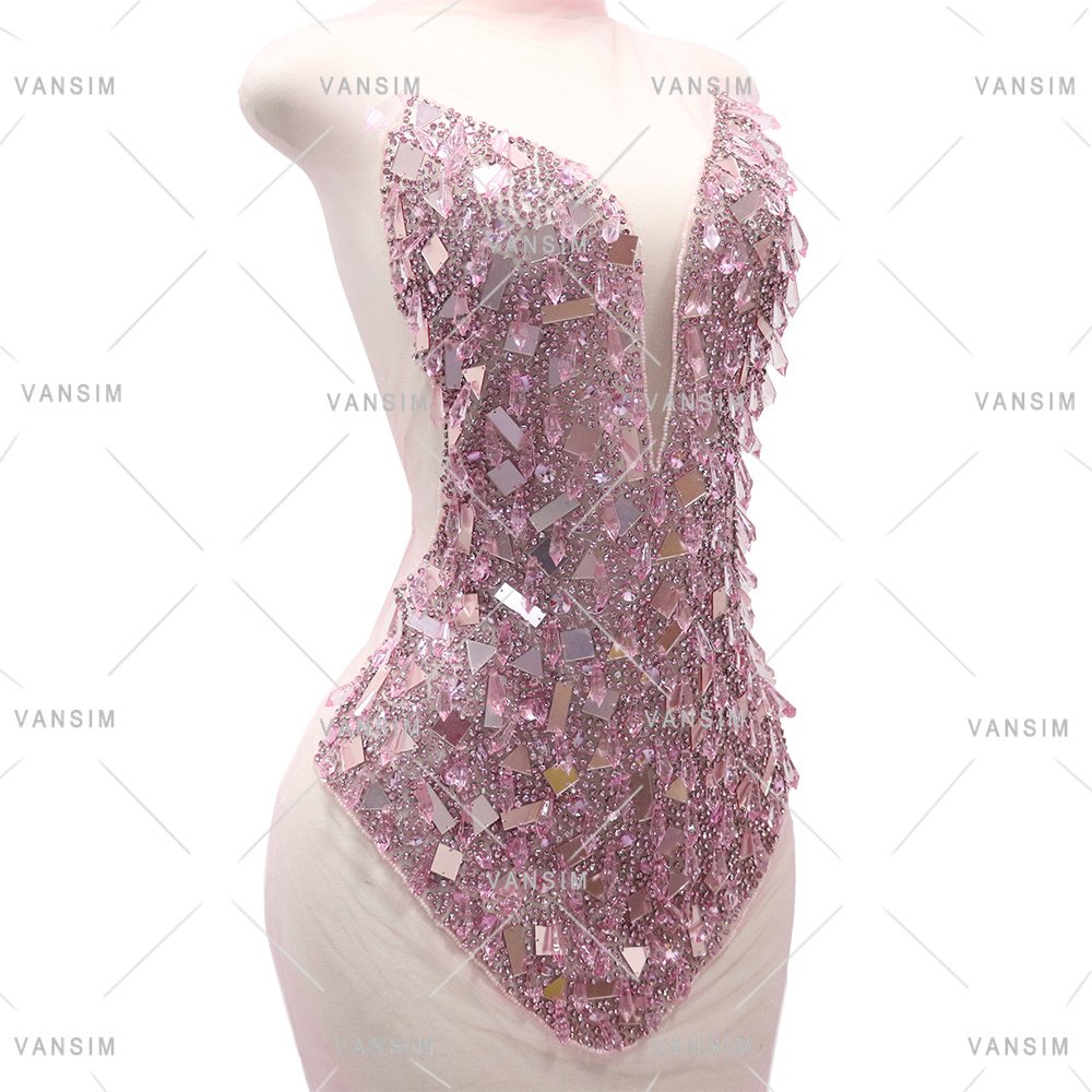 mirror acrylic with drop stone Gold Bodice Applique Handmade Rhinestone Applique Bridal With Icicle For Evening Dresses