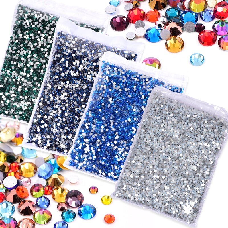 Oleeya Factory Wholesale High Quality Non hotfix Rhinestones Bulk Package Flat Back Rhinestone for Nail Art Decoration