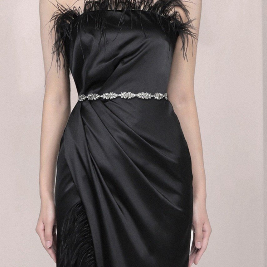 Mixed Styles Rhinestone Bridal Sash Belt Dress Accessories Silver Diamond Bridesmaid Belts For Party