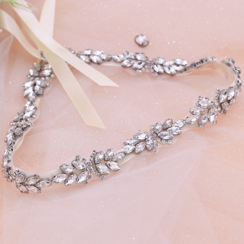 Mixed Styles Rhinestone Bridal Sash Belt Dress Accessories Silver Diamond Bridesmaid Belts For Party