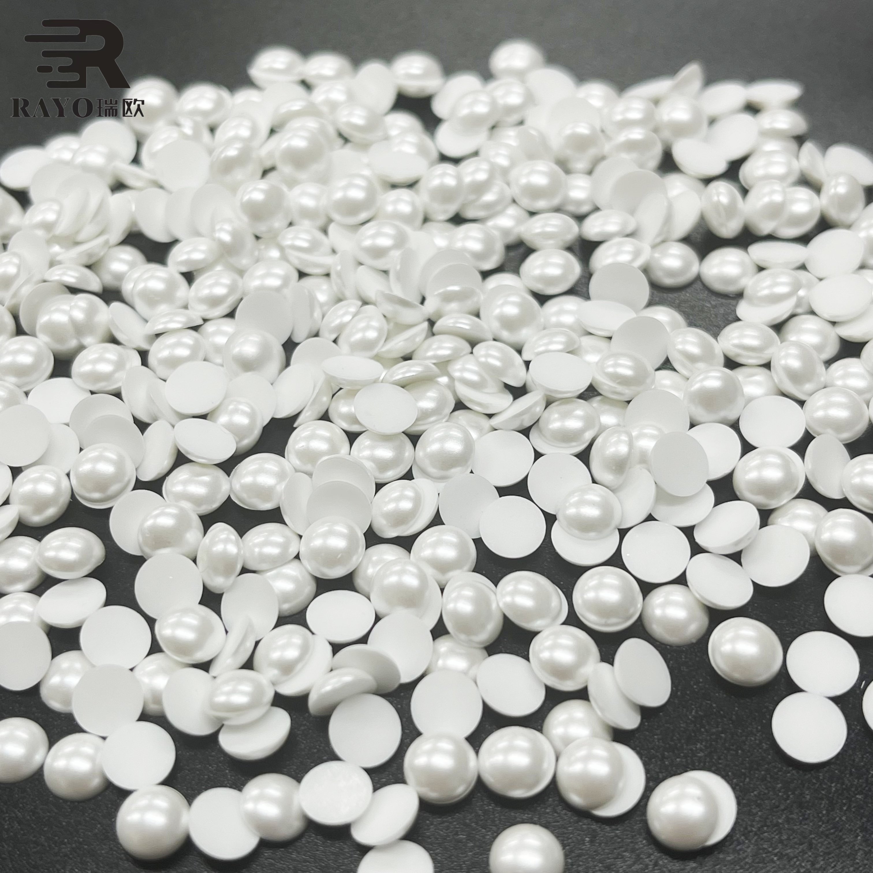 JP Korean Hot Fix Epoxy Acrylic Jelly Rhinestone AB Flat Back Pearls 5MM for ornaments supply