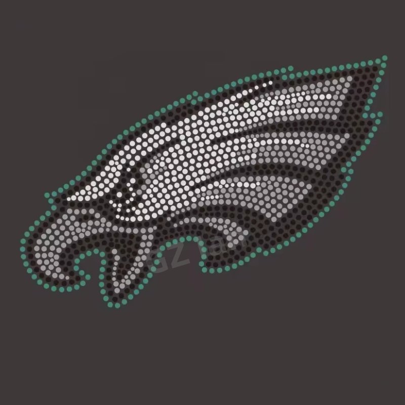 Philadelphia Custom Rhinestone Transfers Hotfix NFL Eagles Football Team Motif Crystal Rhinestone Iron On Transfer