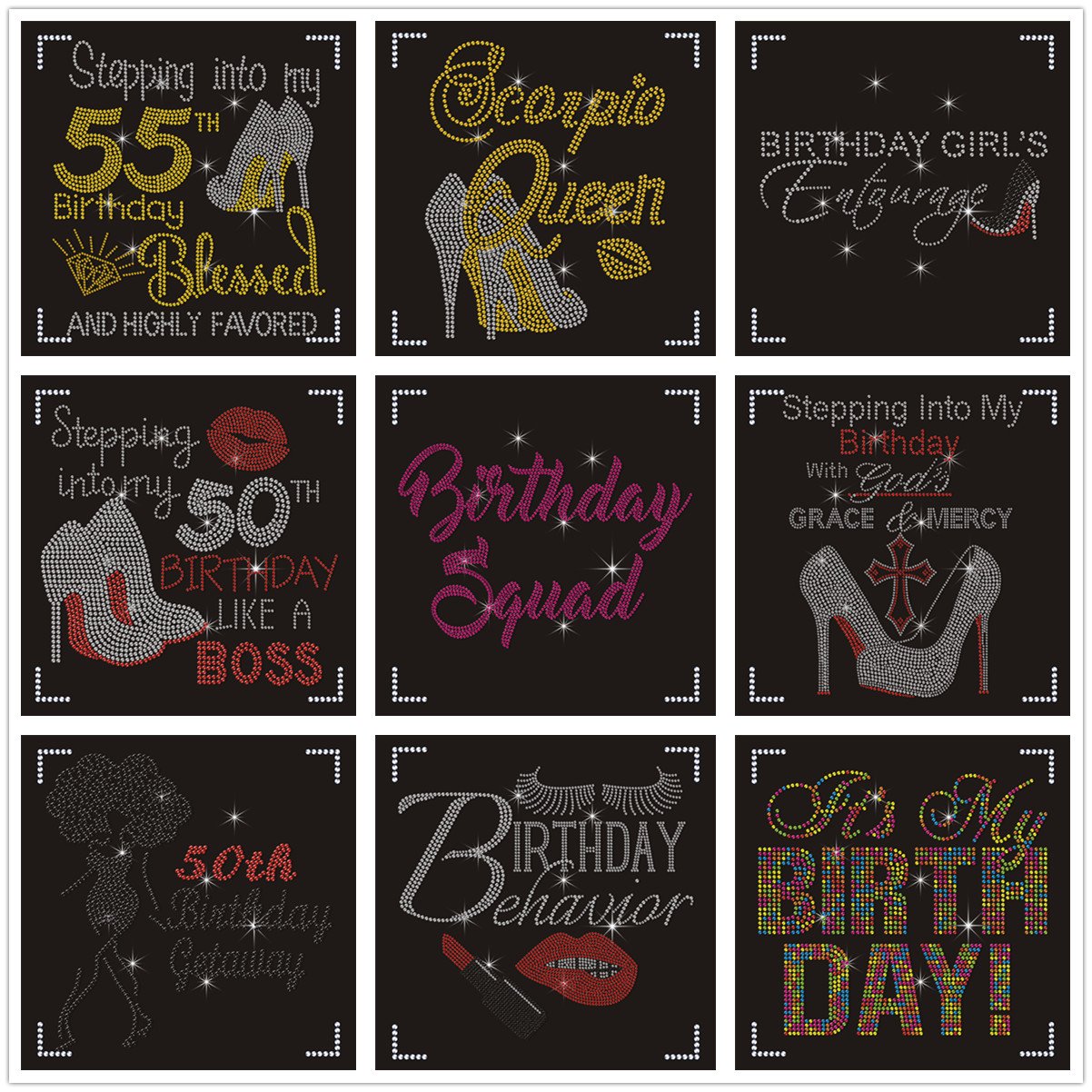 Custom 3D Rhinestone Transfer Patches for T-Shirts Iron-On Designs Made with Leather and Fabric Material OEM Available