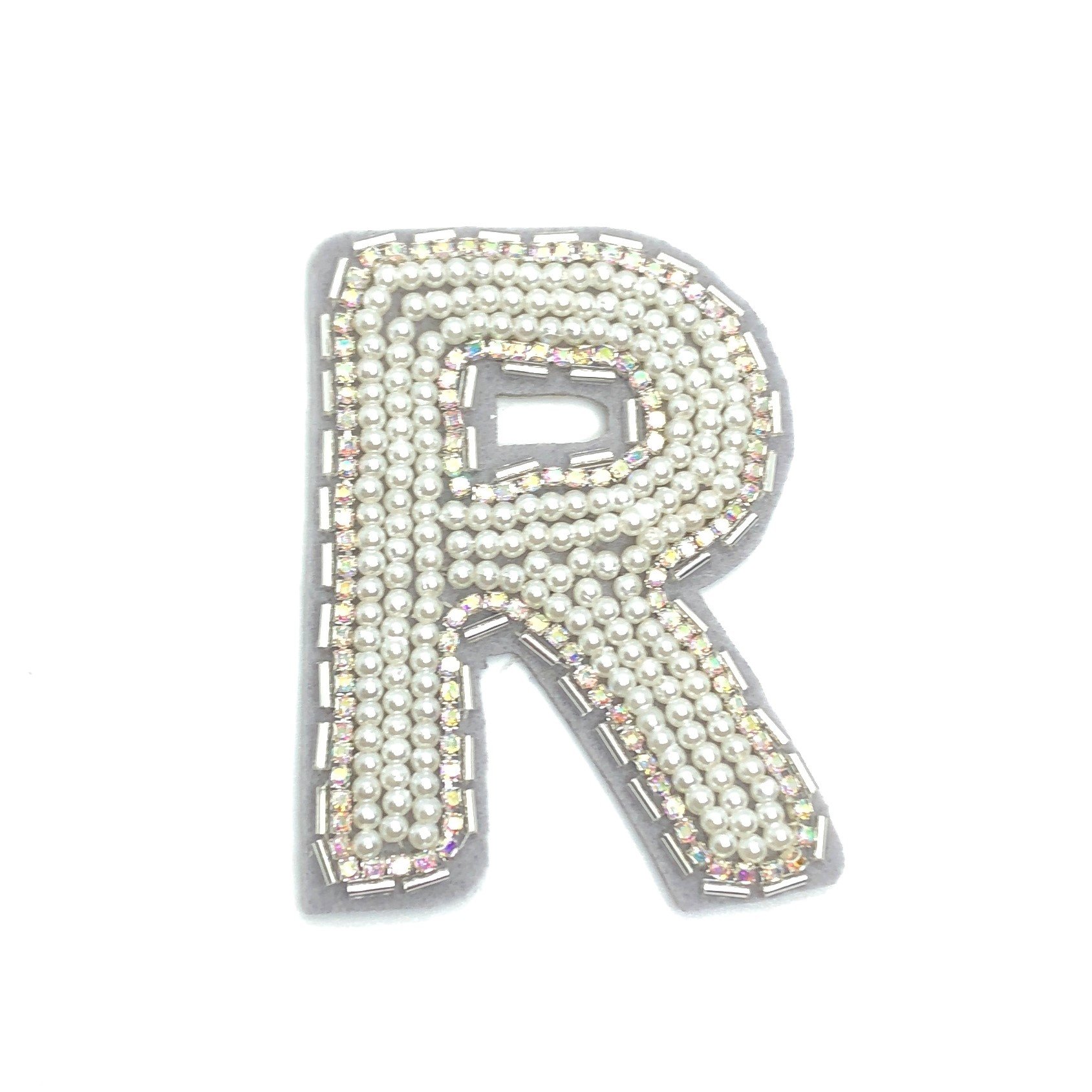 Custom Letter Rhinestone Beaded Applique Iron on Patches For Clothing Chenille Embroidered Patches Sewed
