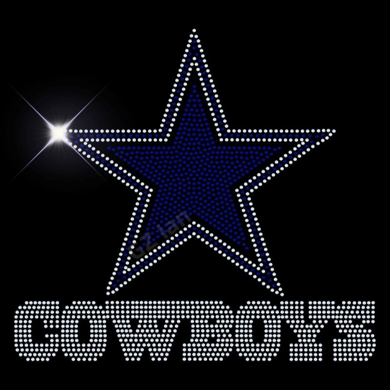 Custom Rhinestone Transfers Hotfix Sport Team NFL Cowboys Football Motif Crystal Rhinestone Iron On Transfer