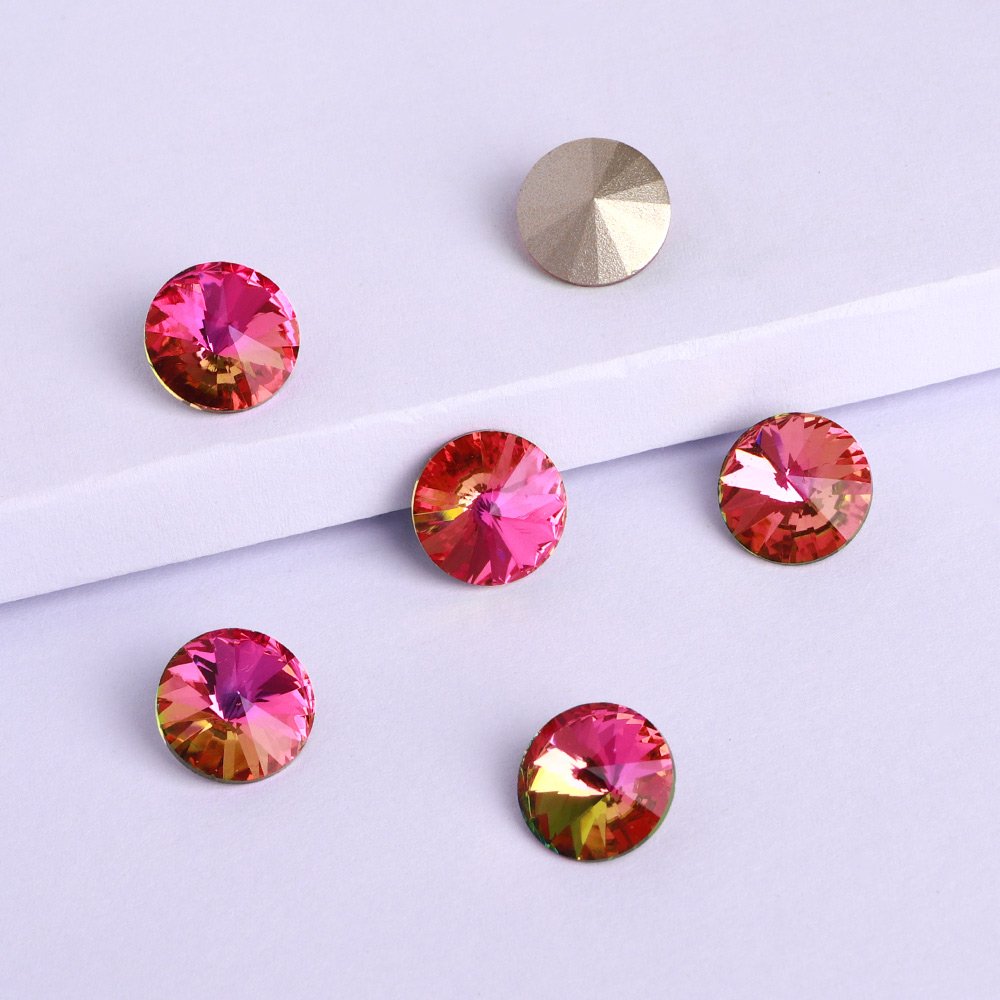 Wholesale Fancy Rhinestones Non Hotfix Rivoli Shape K9 Glass Crystal High Grade Zeta Phi Beta Shoes 1 Bag 8 Colors Glue on 10mm