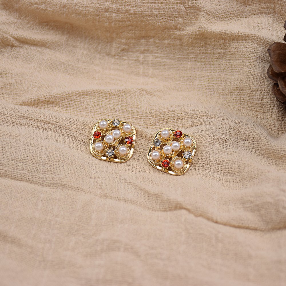 Bukwang fashion buttons rhinestone button decoration custom Square personalised clothing buttons
