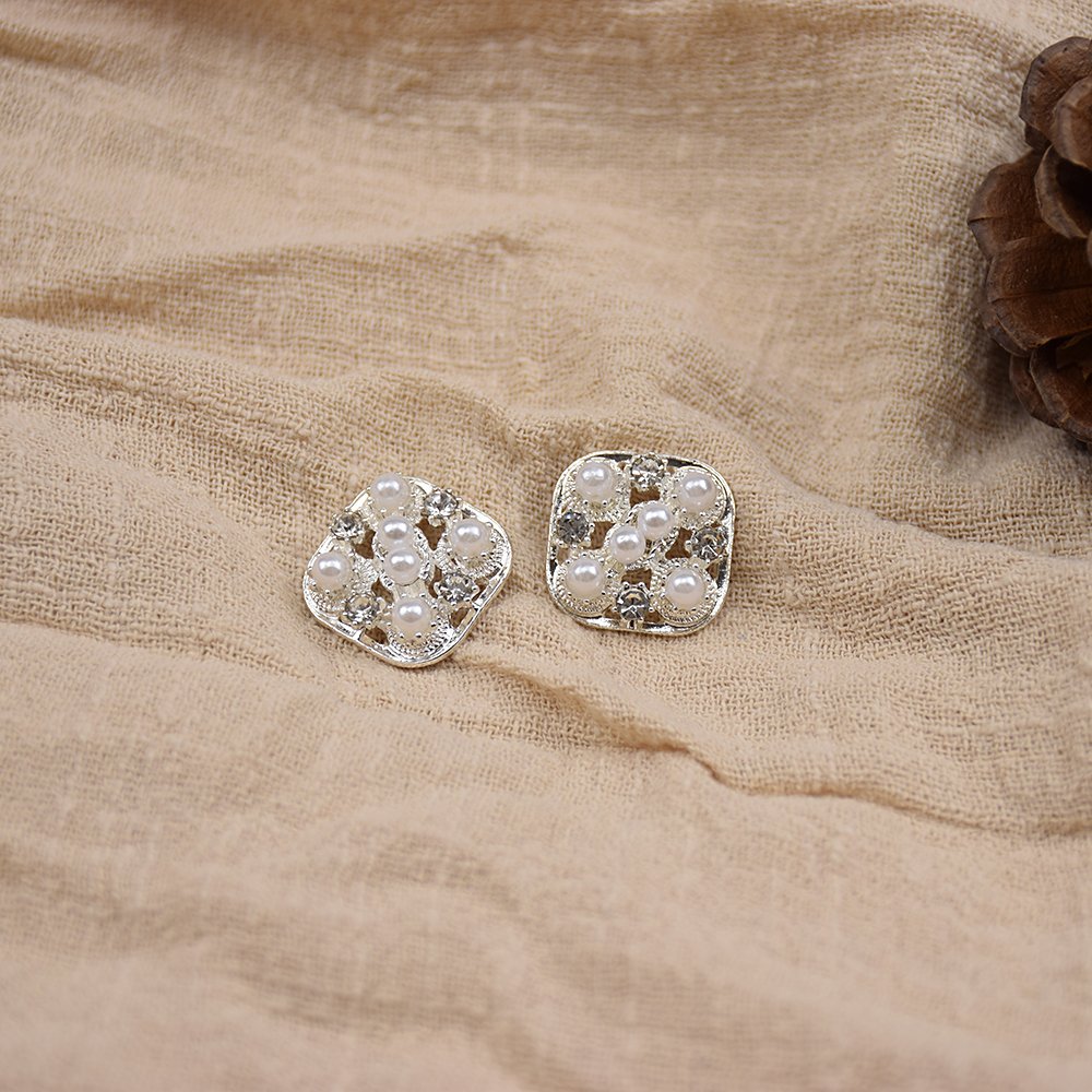 Bukwang fashion buttons rhinestone button decoration custom Square personalised clothing buttons