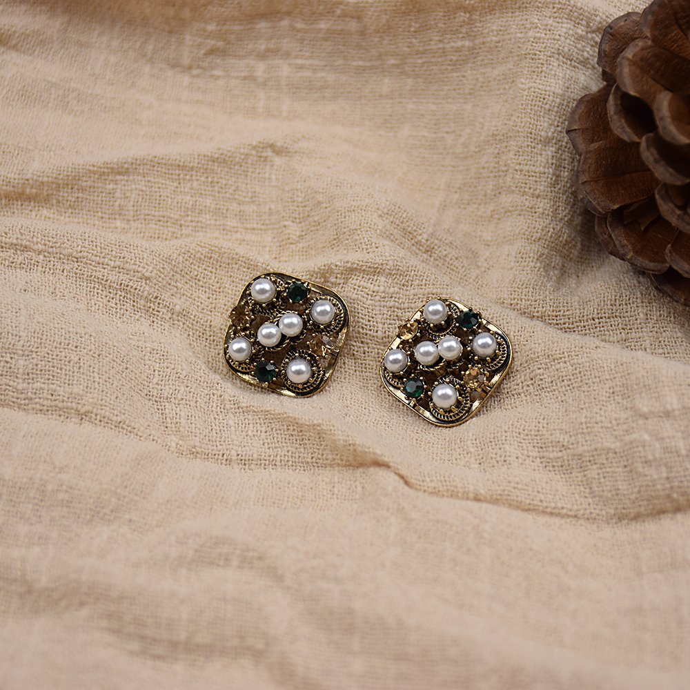 Bukwang fashion buttons rhinestone button decoration custom Square personalised clothing buttons