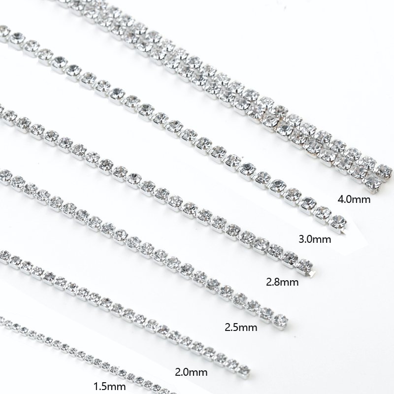 Manufacture Rhinestones Chain Sew On Trimming Rhinestone Cup Chain Strass Roll Sew On Rhinestone Close Cup Chain