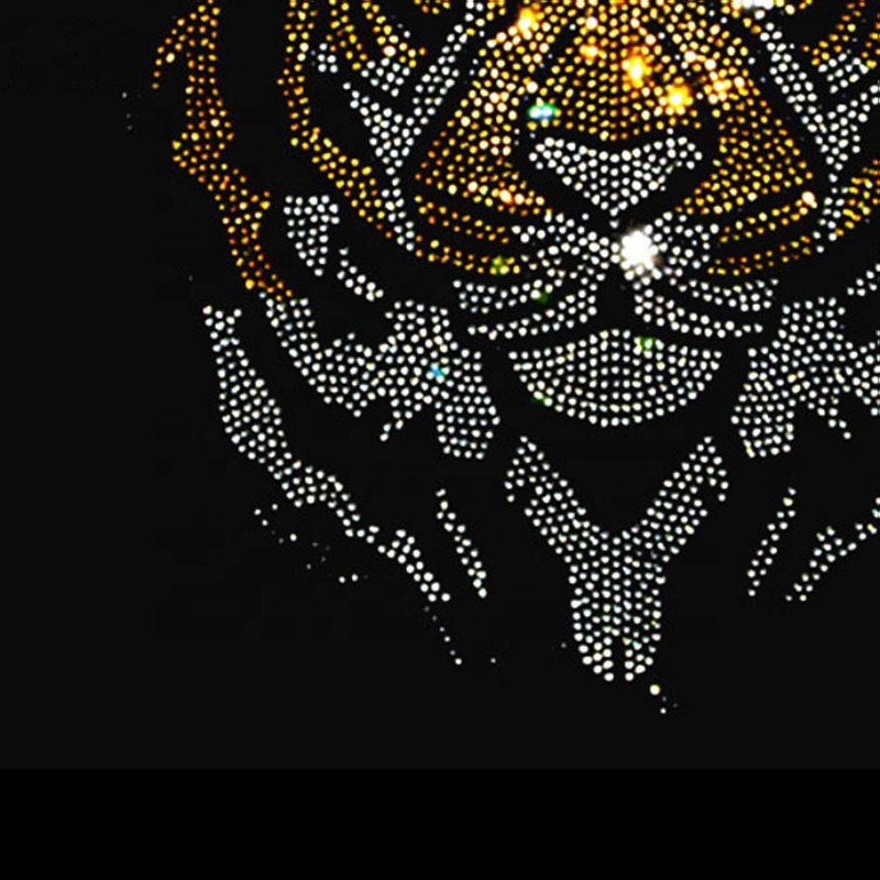 Tiger design hot fix rhinestone templates heat transfer motif