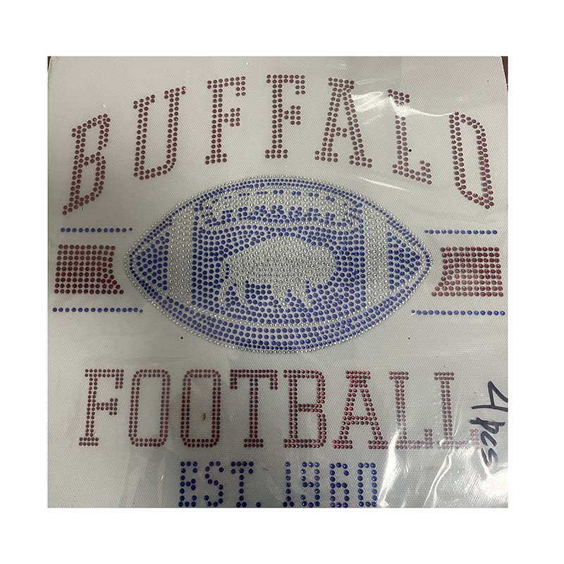 Custom Bling Hot sell BUFFALO words letter Rhinestone Transfer Hottfx Crystal Motif For t shirt