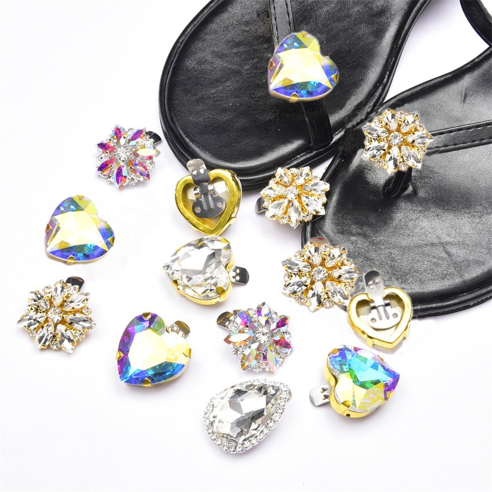 Pearl Bow Flower Lady Shoe Clips High Heel Charms Ornament Crystal Decorative Shoelace Rhinestone Buckle
