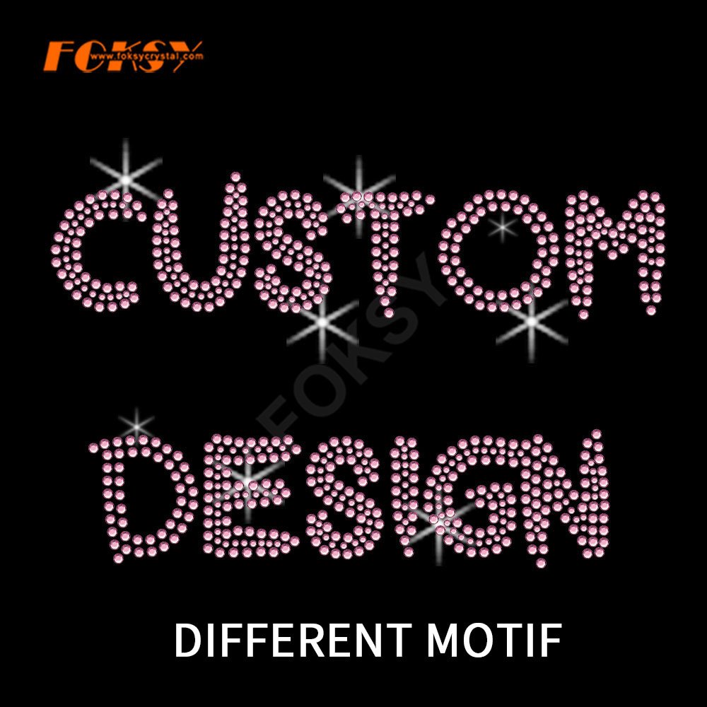 Bling Hotfix Custom Rhinestone Heat Transfer Design Iron On T-shirt
