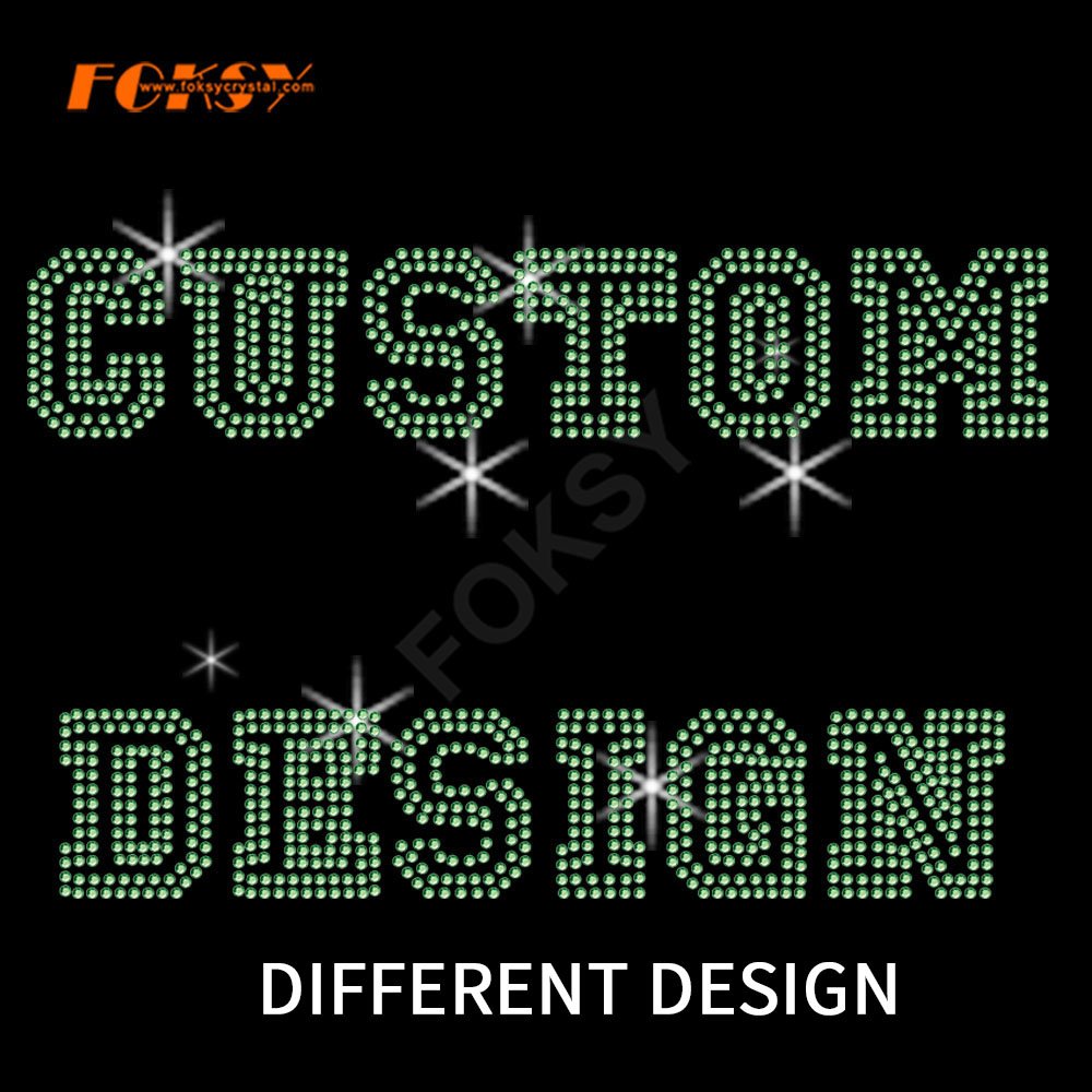 Bling Hotfix Custom Rhinestone Heat Transfer Design Iron On T-shirt