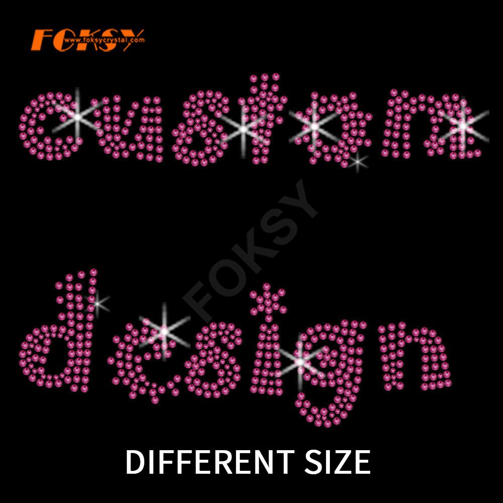 Bling Hotfix Custom Rhinestone Heat Transfer Design Iron On T-shirt