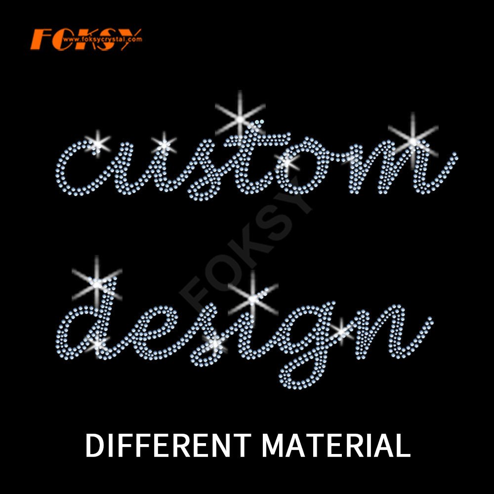 Bling Hotfix Custom Rhinestone Heat Transfer Design Iron On T-shirt