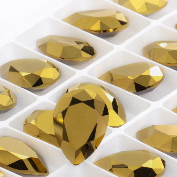 Wholesale High Quality Garment Accessories Water Drop Shape Glass Gem Ab Hotfix Hot-Fix Bulk Loose Rhinestone Accessories