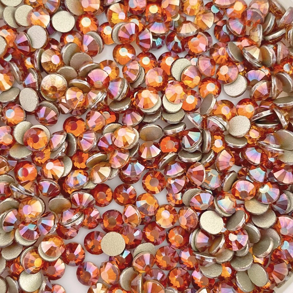 Nail Flatback Stone SS3-SS50 Glass Flat Back Non-hot Fix Crystal Yantuo Golden Back Amber Rhinestones Suppliers Trade 1 Bag