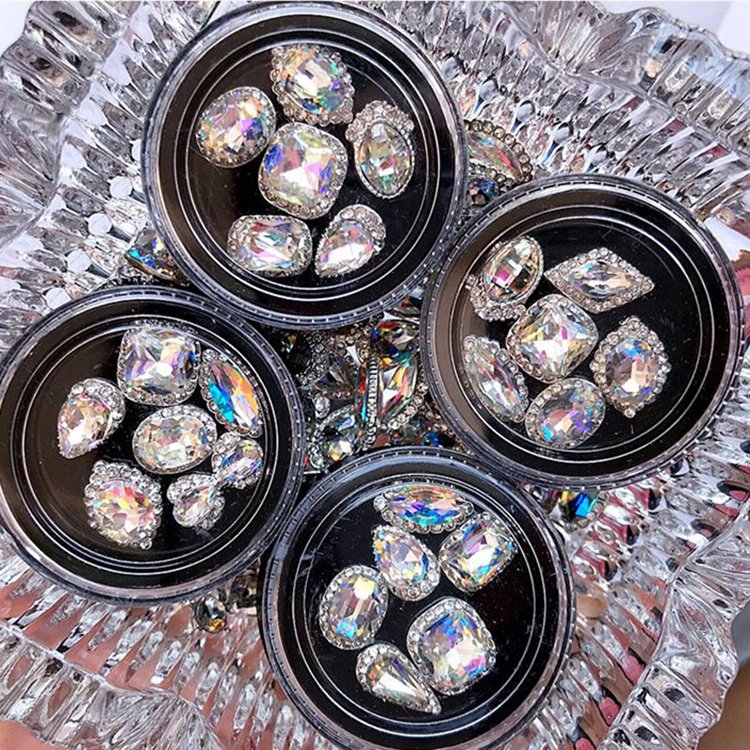 Luxury Super Glass Diamonds Nails Art Rhinestone Decoration Nail Crystals Charms Big Rhinestone for Nails