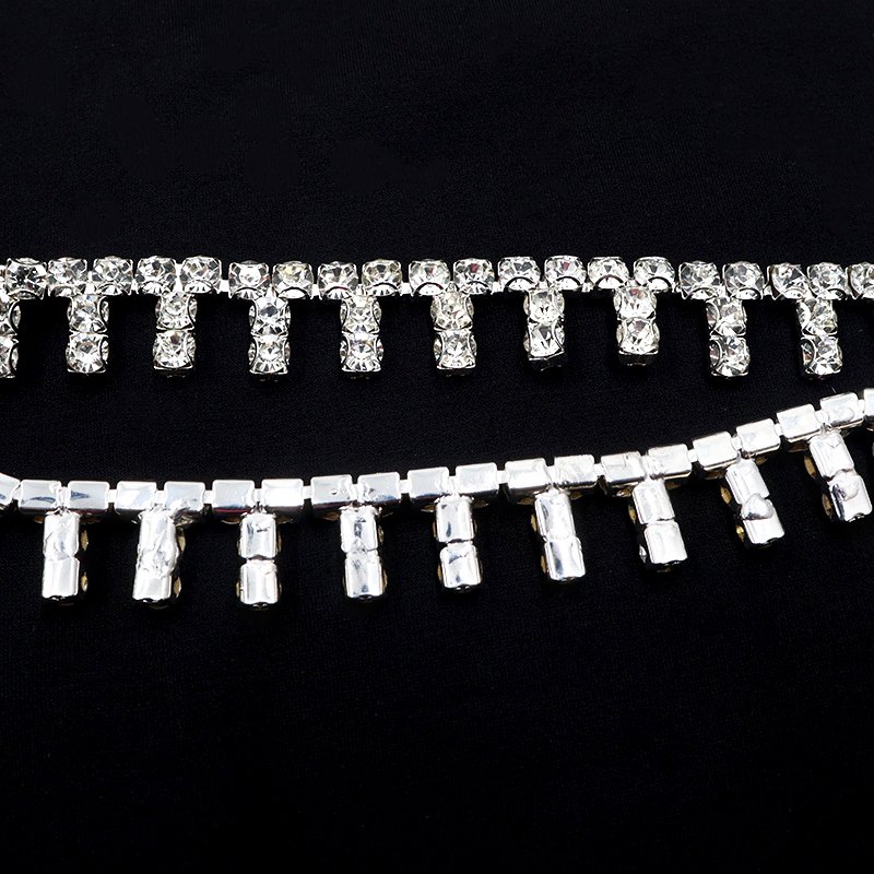 E017 Hot selling crystal chain wholesale empty cup chain for crystals decoration rhinestone chain dress