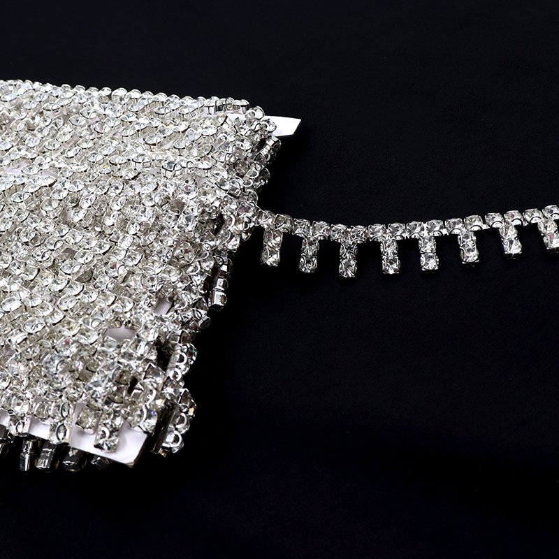 E017 Hot selling crystal chain wholesale empty cup chain for crystals decoration rhinestone chain dress