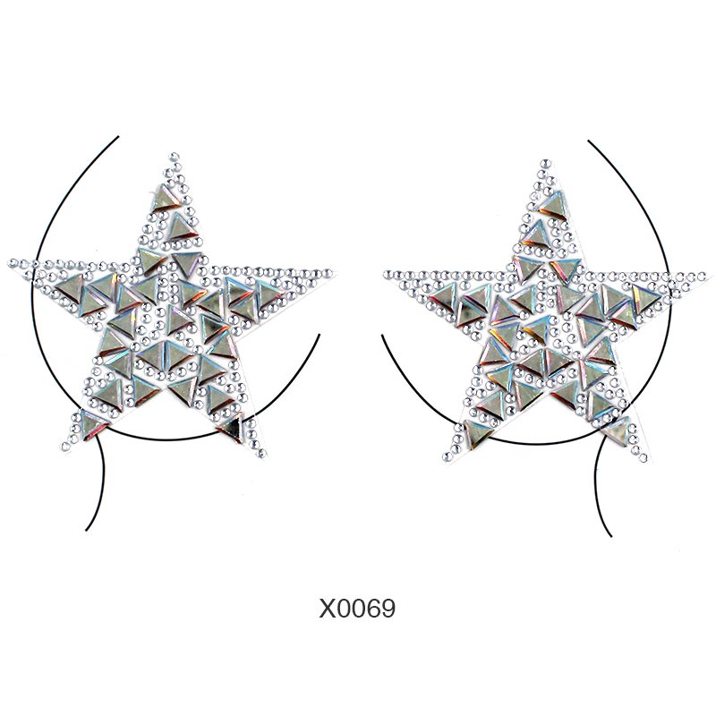 Rhinestone Boob Jewelry Sticker Breast Jewels Tattoo Crystal Chest Nipple Sticker Gem Stones Bindi Temporary Stickers