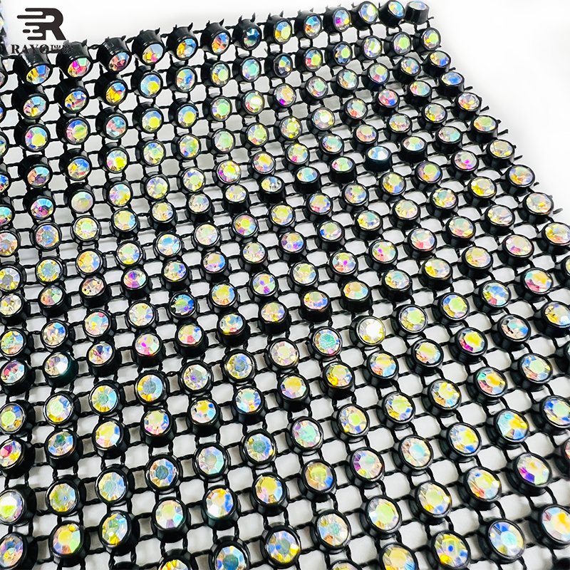 Jcbasic Non-Elastic Mesh Rhinestone Trimming Sew-On Garment Accessories for Wedding Dresses and Decorations