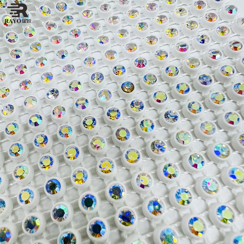 Jcbasic Non-Elastic Mesh Rhinestone Trimming Sew-On Garment Accessories for Wedding Dresses and Decorations