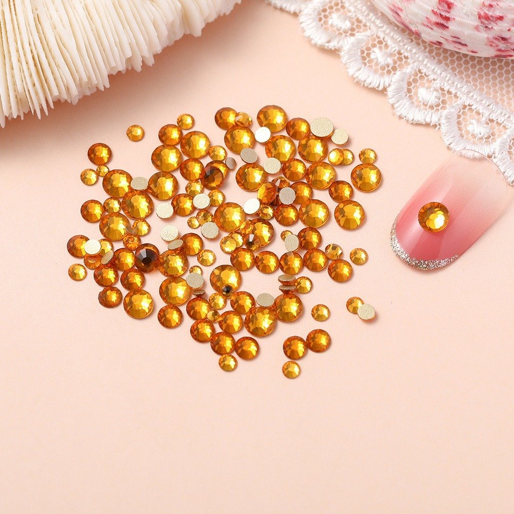 Yantuo Mix Size SS3-SS20 Gold Back Glass Rhinestones Non Hotfix Rhinestone Flat Back Glue On Rhinestone For DIY Crafts