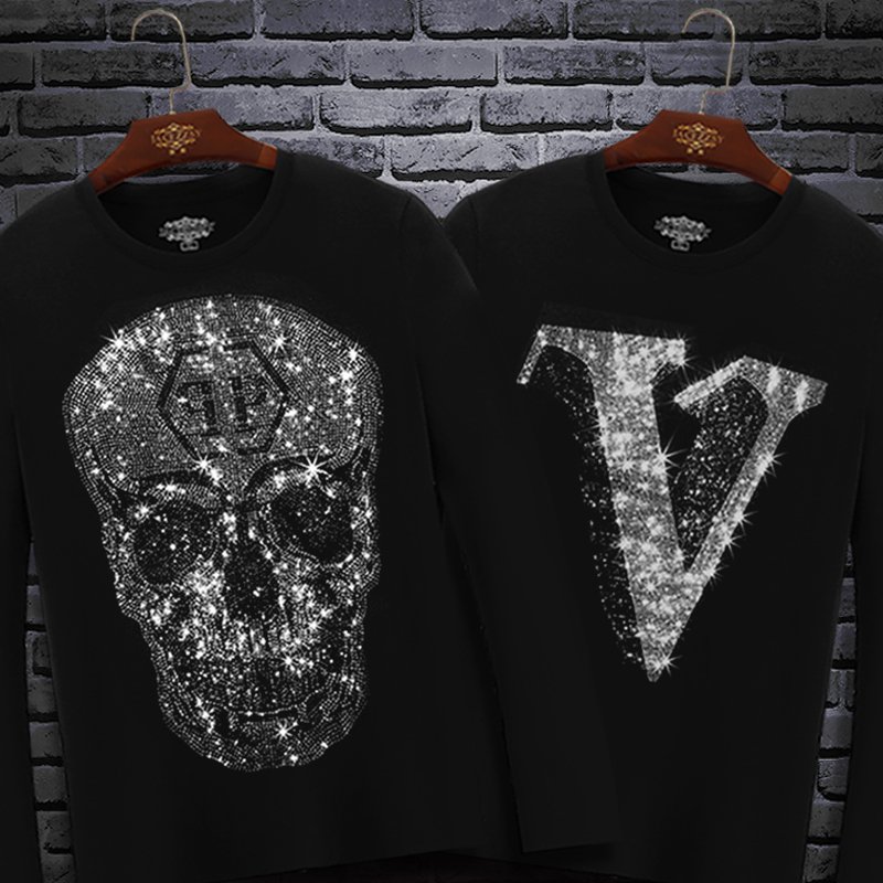 Dgtoppaz wholesale Free sample iron on rhinestone designs skull transfer motif