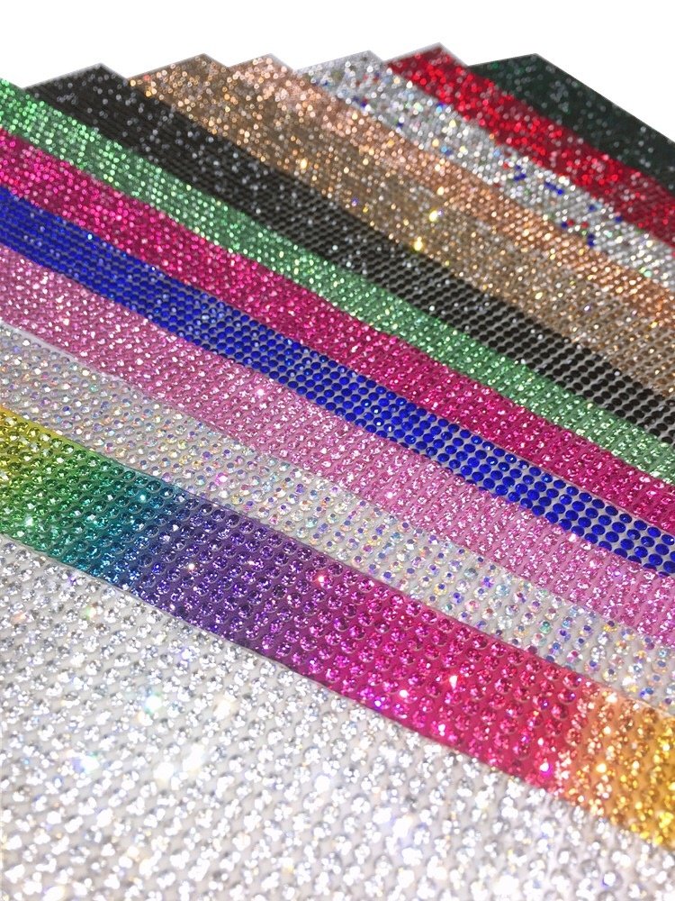 Yantuo 24*40cm Bling Rhinestone Sheets 2mm Crystal Sticker Fabric Sheet Diy Home Decor Trimming Hot Fix Rhinestone Glass Glue on