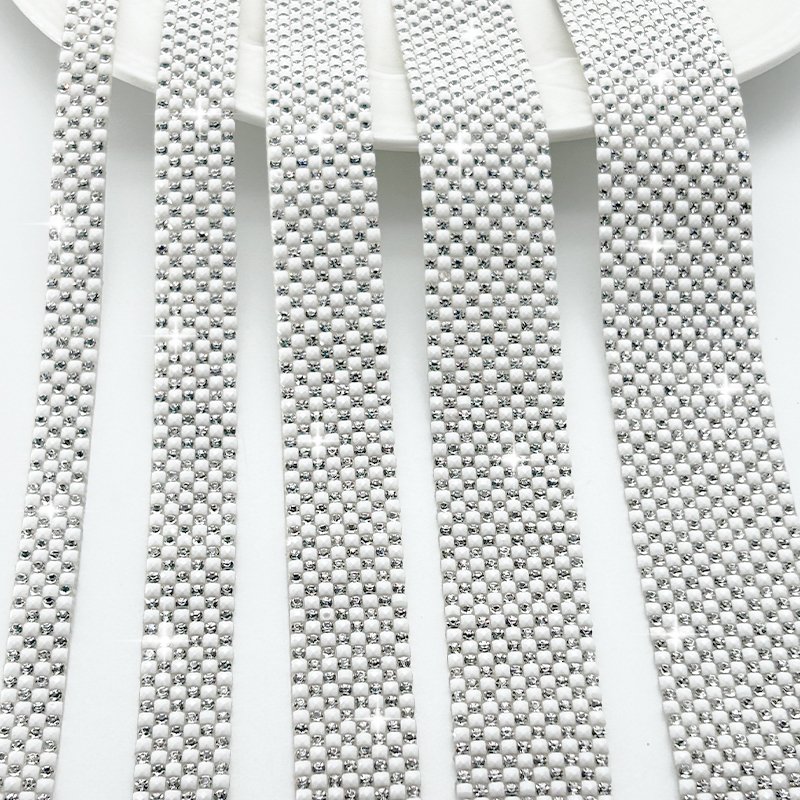1 yard Resin Rhinestones Ribbon Crystal Adhesive Rhinestone Trimming Roll Rhinestone Strips Shoes Decoration