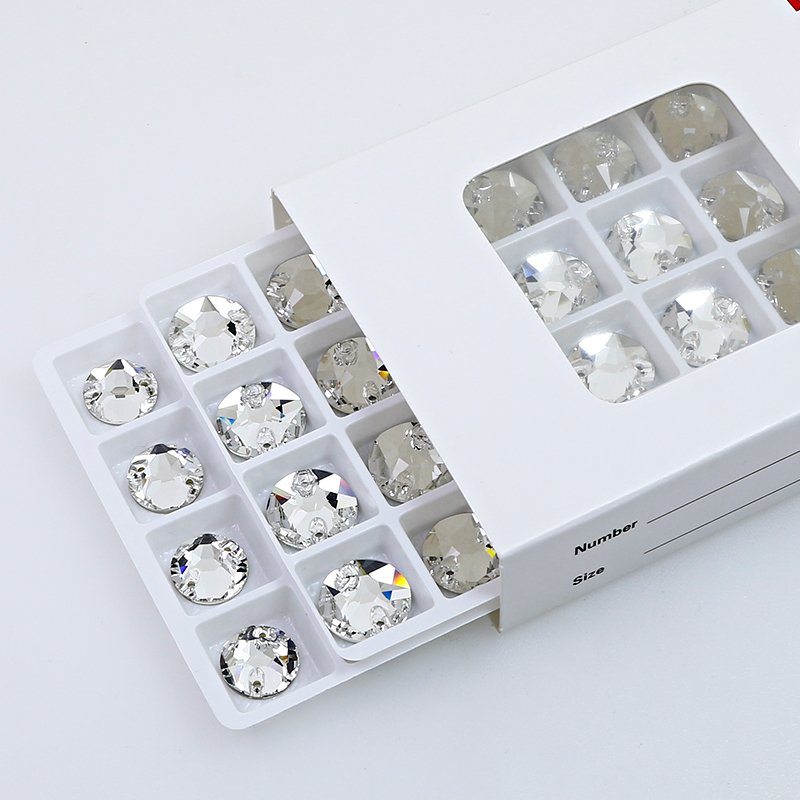 Dongzhou Round Flatback glass Rhinestone Sew on crystal wholesale lead-free crystal stone for garment shoes sewing accessories