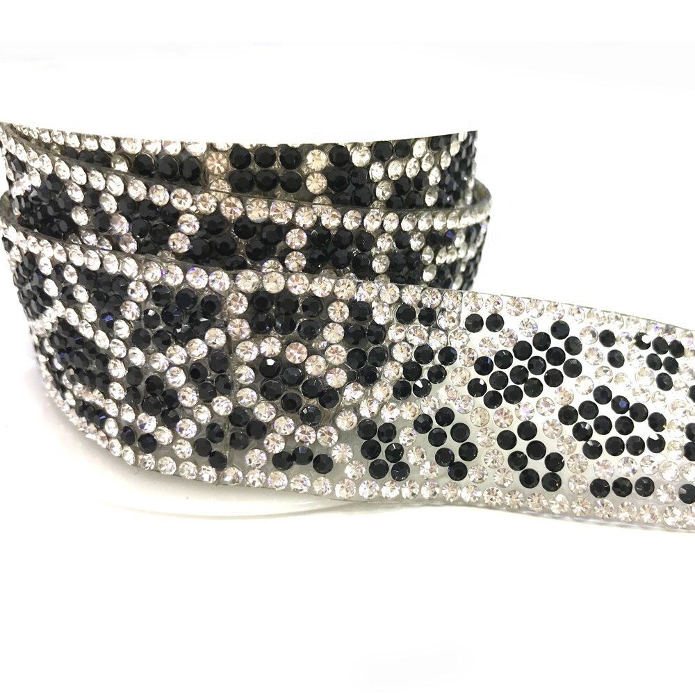 S282 2.5cm width Iron on rhinestone chain trim for garment accessories crystal rhinestone banding for shoes decoration
