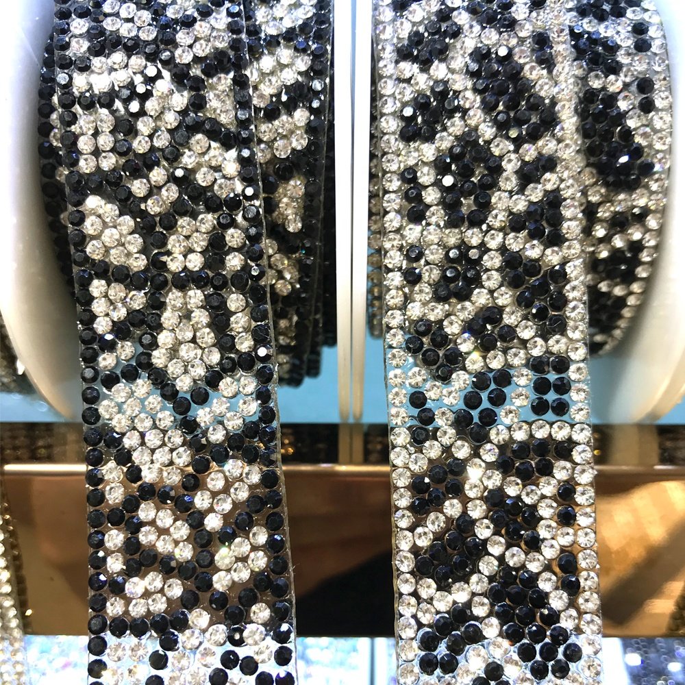 S282 2.5cm width Iron on rhinestone chain trim for garment accessories crystal rhinestone banding for shoes decoration